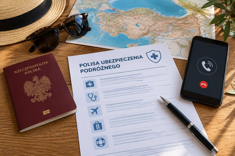 Polisa podróżna i dokumenty przygotowane przed wyjazdem do Turcji