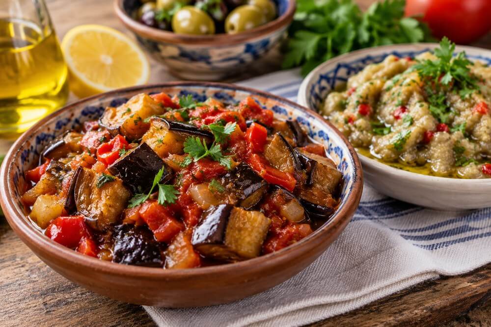 Turecka şakşuka i meze z bakłażana