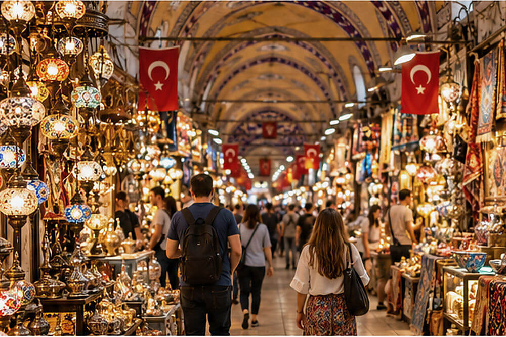 Sklepione alejki Wielkiego Bazaru Kapalıçarşı w Stambule