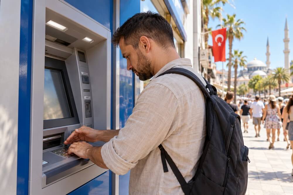 Bezpieczna wypłata gotówki z bankomatu w Turcji