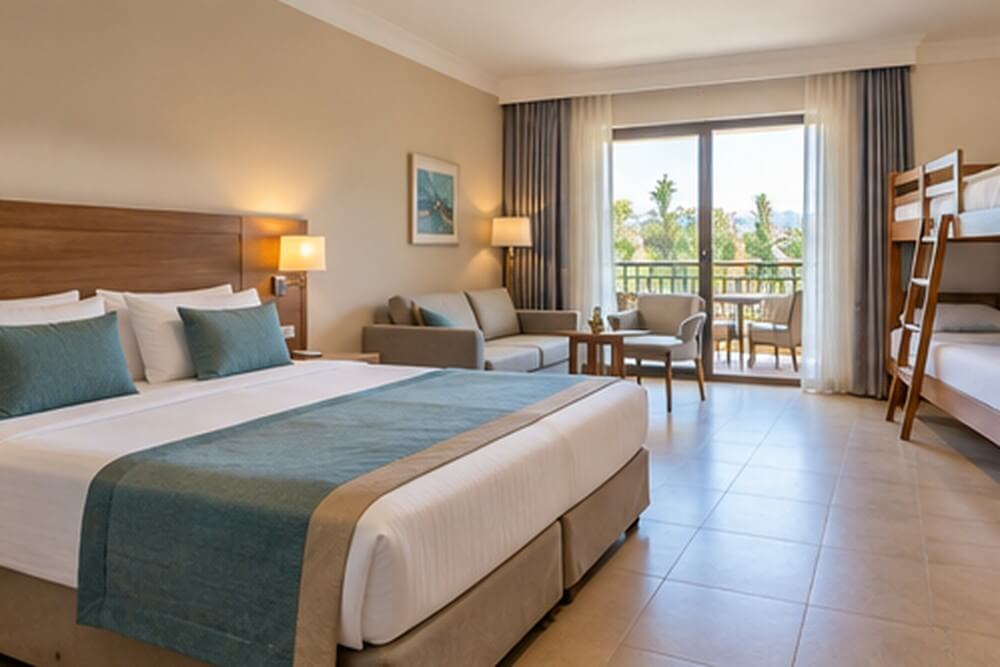 Pokój rodzinny w hotelu w Turcji