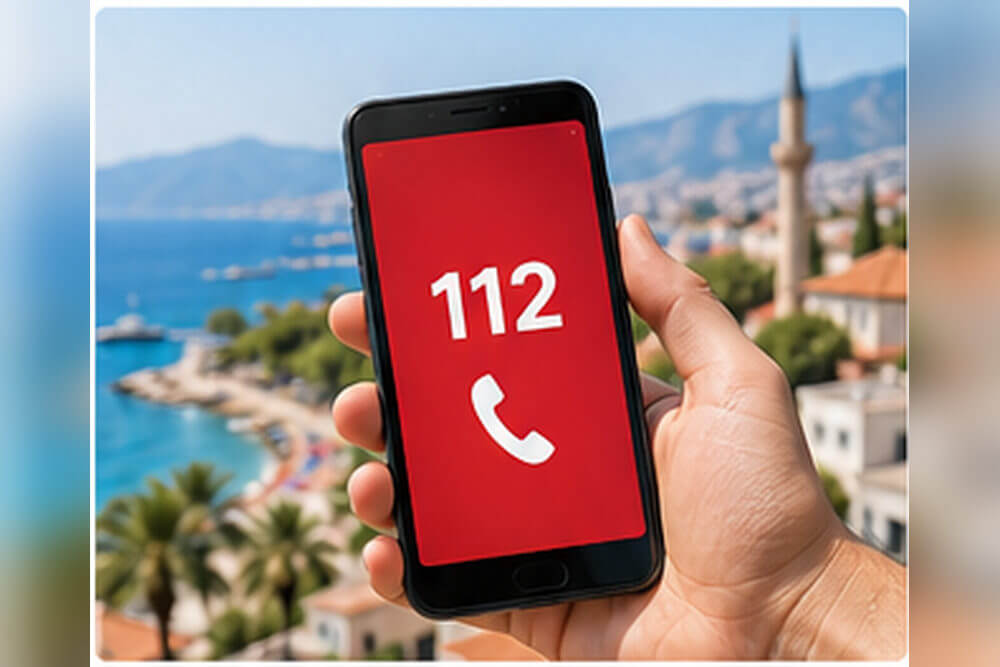Telefon turysty z numerem alarmowym 112 w Turcji