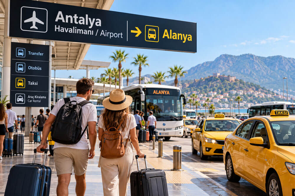 Autokar transferowy do Alanyi przy lotnisku Antalya